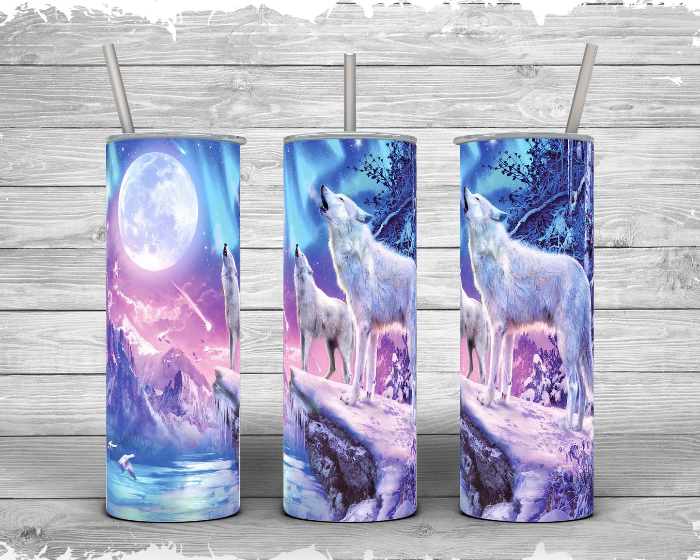 Colorful Wolf Stainless Steel Tumbler