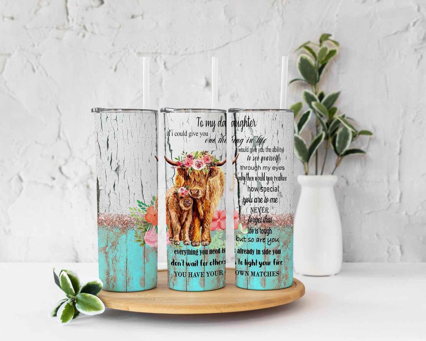 To My Daughter Holstein Stainless Steel Tumbler