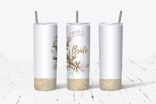 Gold Bride Boho Tumbler