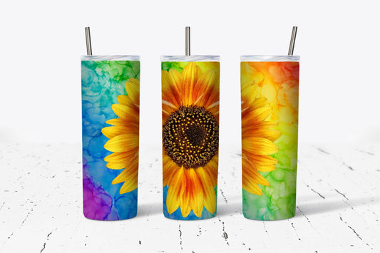 Tie Dye Sunflower Tumbler