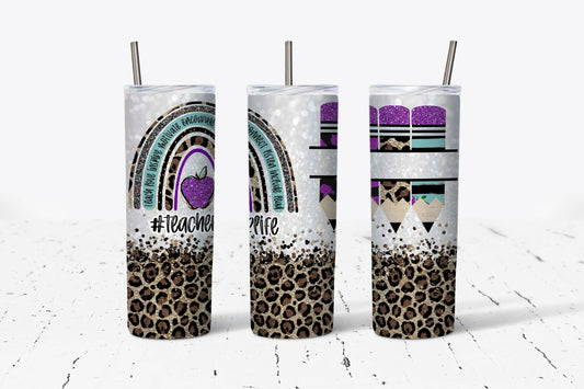 Teacher Life Purple 20oz Stainless Steel Tumbler