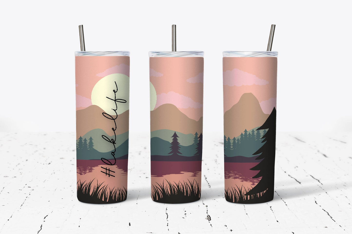 Lake Life 20oz Stainless Steel Tumbler