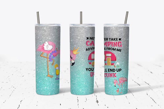Flamingo Camping 20oz Stainless Steel Tumbler