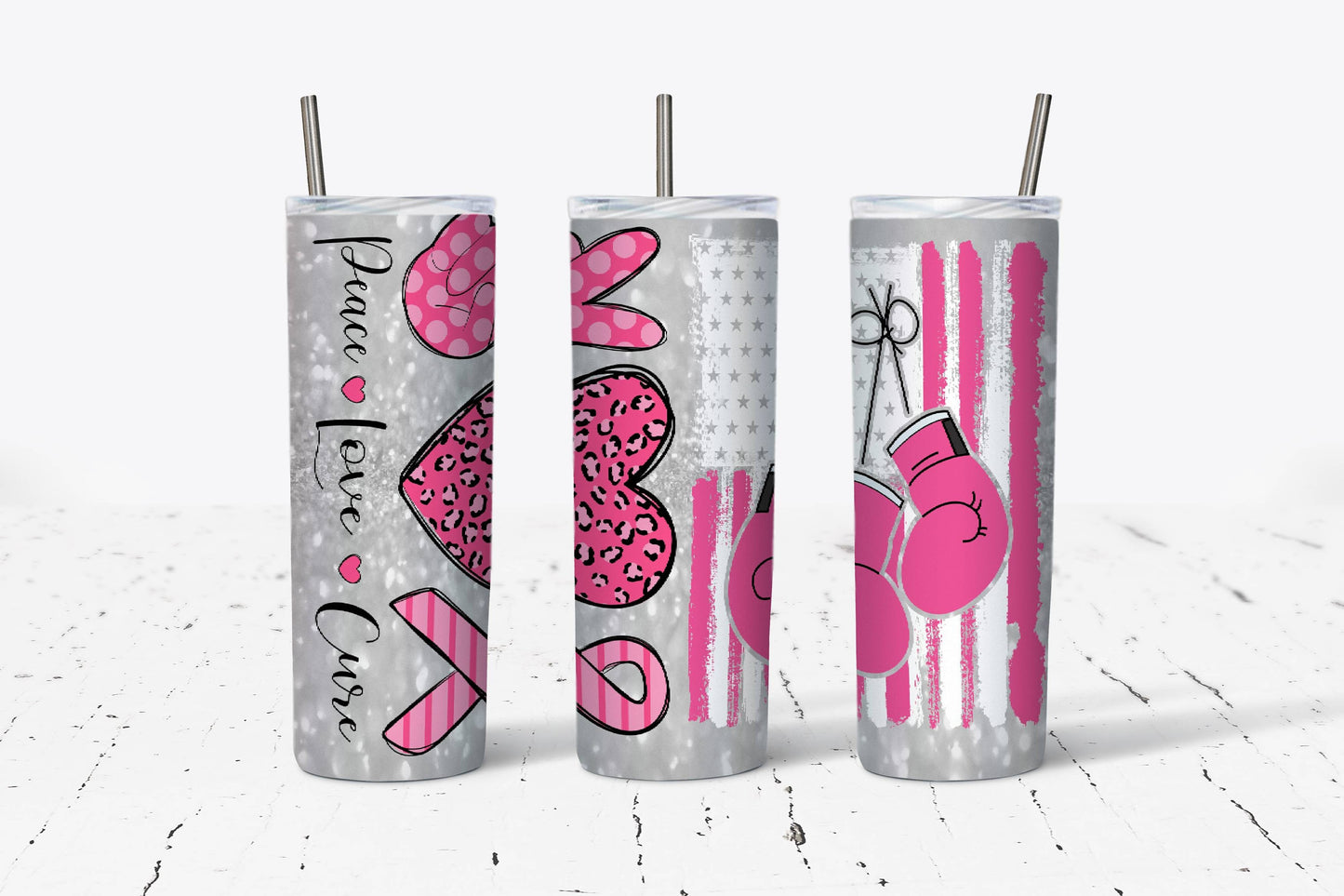 Cancer Fighting Boxing 20oz Stainless Steel Tumbler