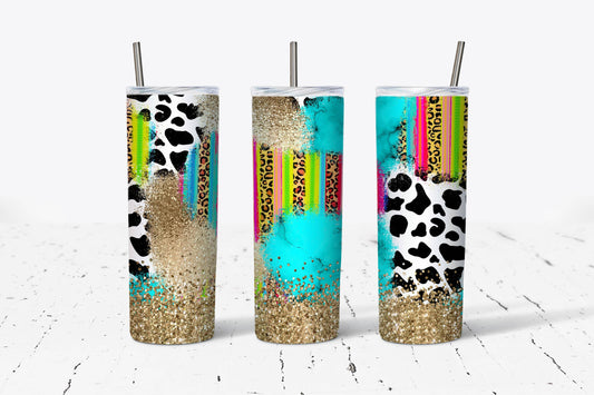 Western Leopard Cowhide 20oz Stainless Steel Tumbler