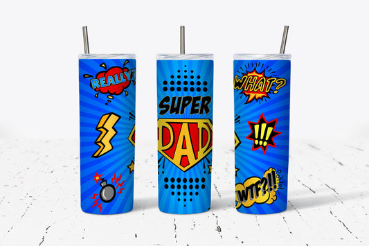 Super Dad Fathers Day/Birthday Day 20 oz Stainless Steel Mockup