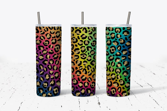 Leopard Bright Ombre 20oz Stainless Steel Tumbler