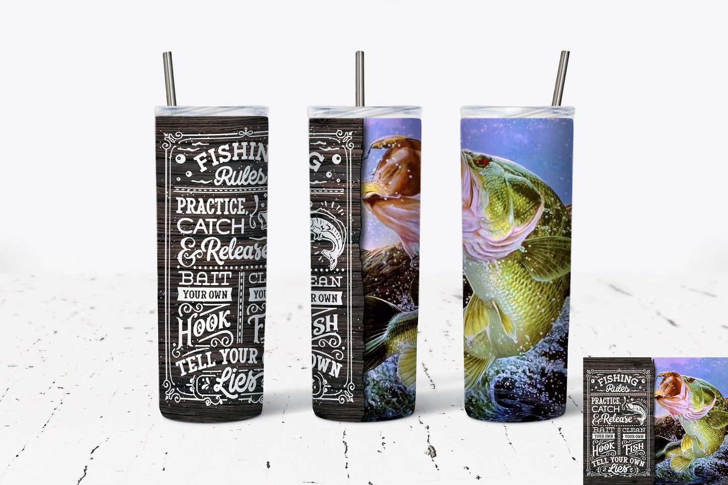 Fishing Rules 20 oz Stainless Steel Tumbler