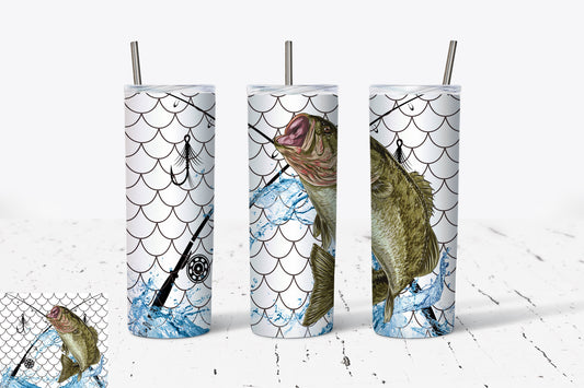 Bass Fishing 20 oz Stainless Steel Tumbler