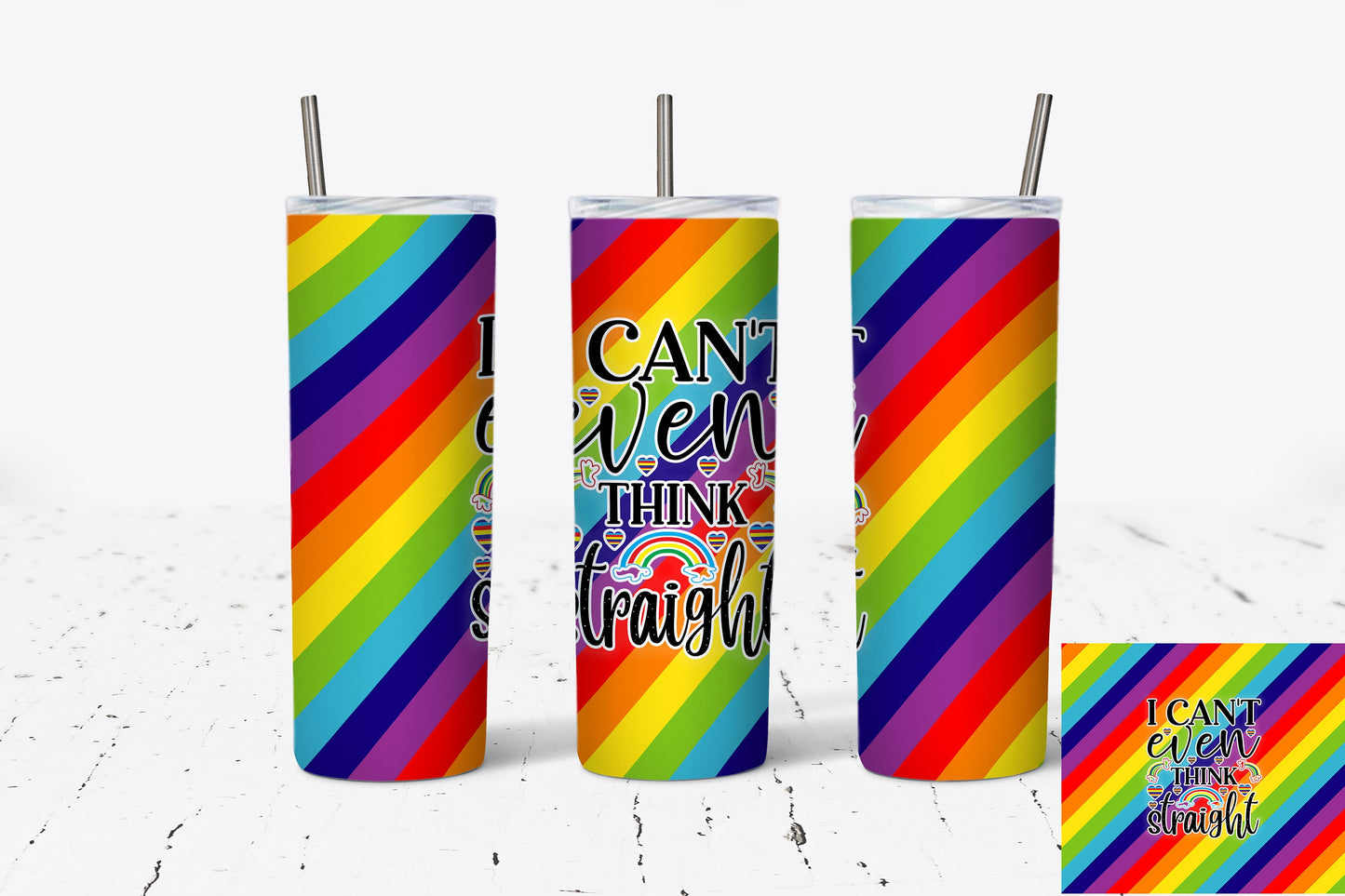 I Can't Even Thing Straight Pride 20oz Stainless Steel Tumbler