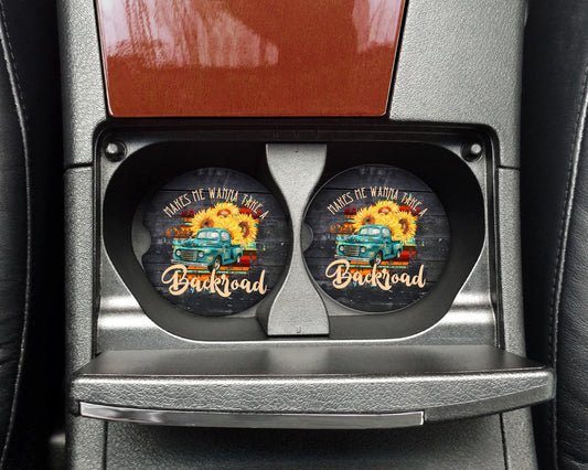 Makes Me Wanna Take the Backroads Car Coasters