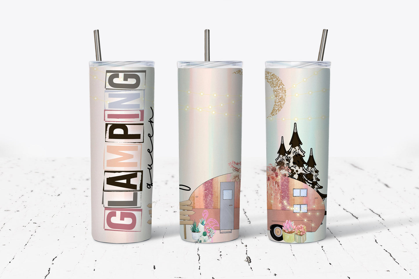 Glamping Queen 20oz Stainless Steel Tumbler
