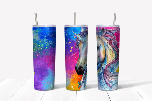 Watercolor Unicorn 20oz Stainless Steel Tumbler