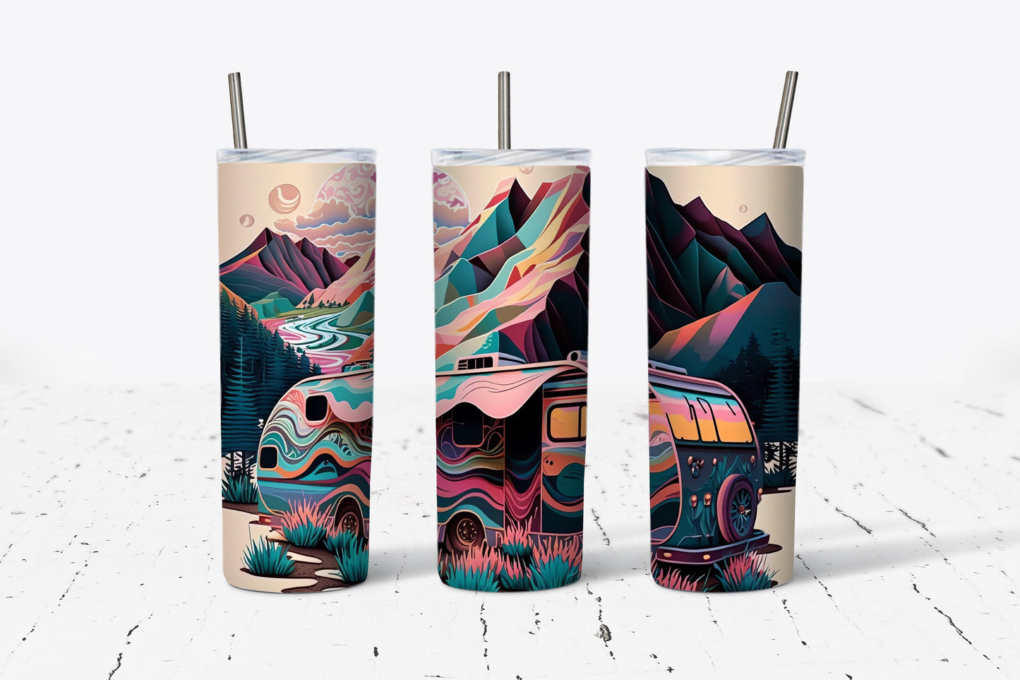 Camper Mountains 20 oz Stainless Steel Tumbler