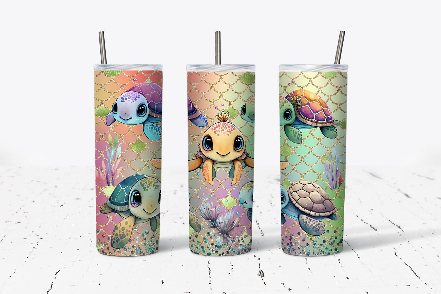 Adorable Turtle 20 oz Stainless Steel Tumbler