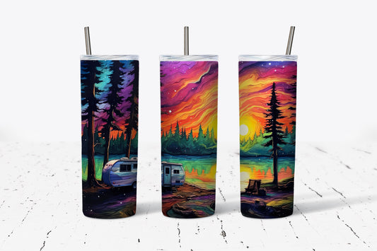 Watercolor Camp 20 oz Stainless Steel Tumbler