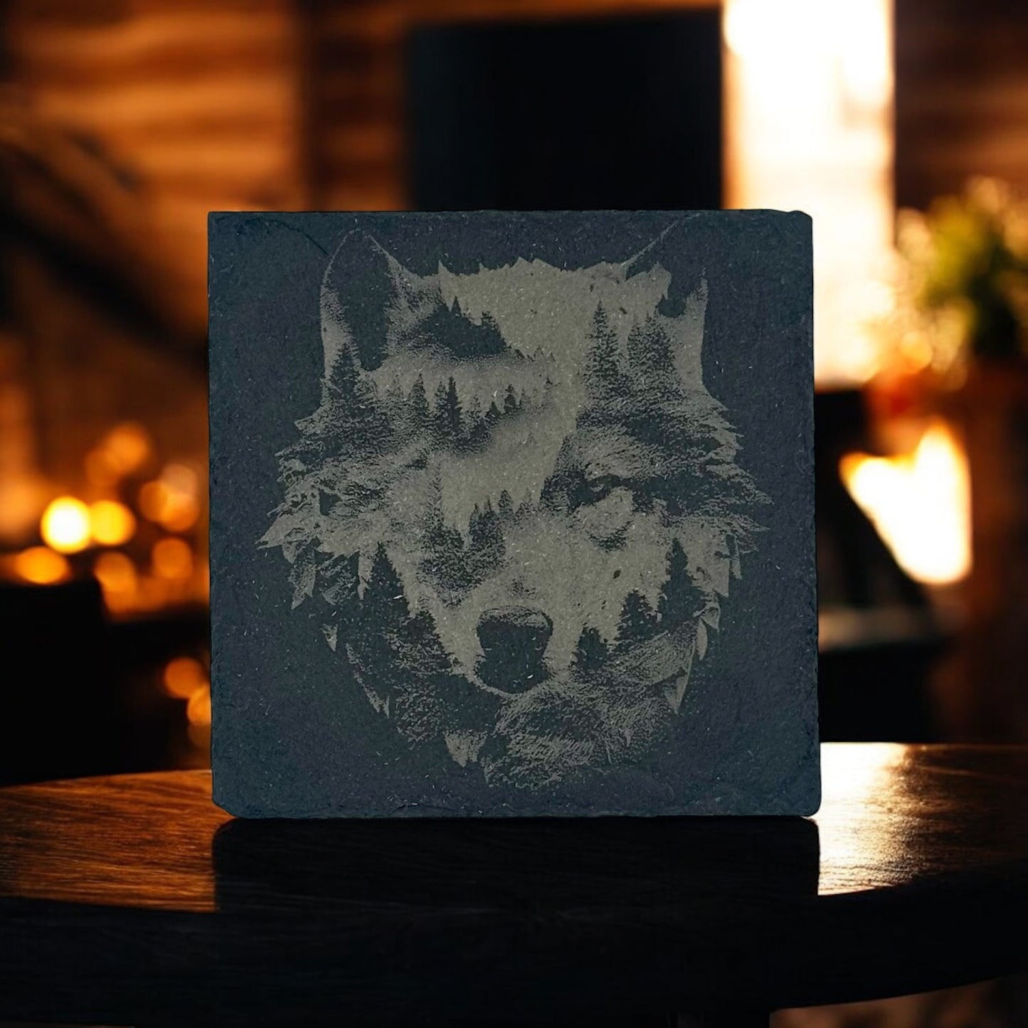 Set of Four Square Slate Wildlife Coasters