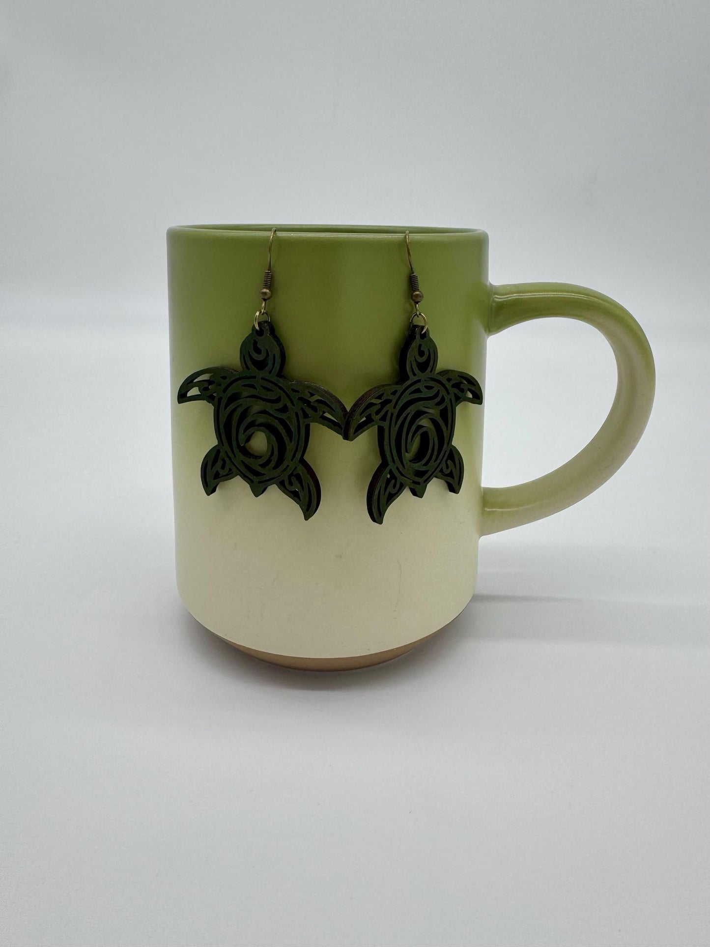 Unique Wooden Turtle Earrings - Handmade Laser Cut Accessories