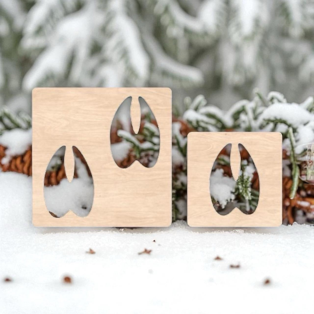 Santa, Elf & Reindeer Wooden Footprint Stencils – Christmas Magic for Kids!