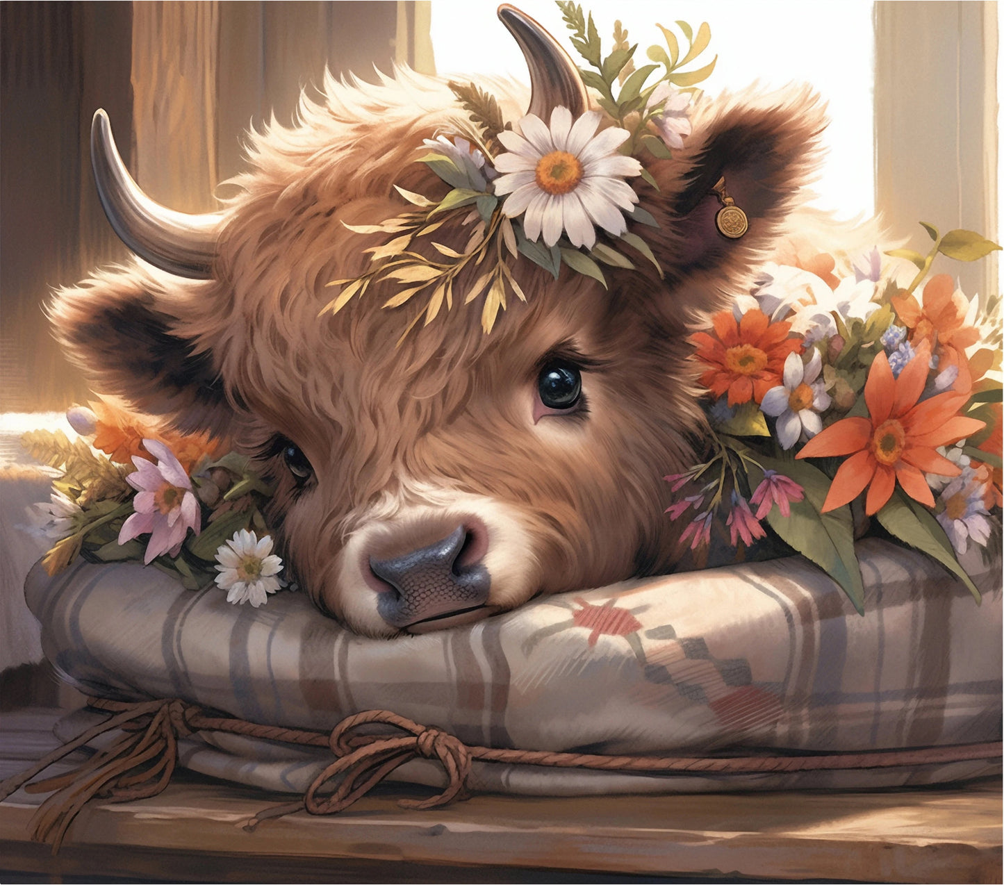 Cute Baby Highland Floral 20 oz Stainless Steel Tumbler