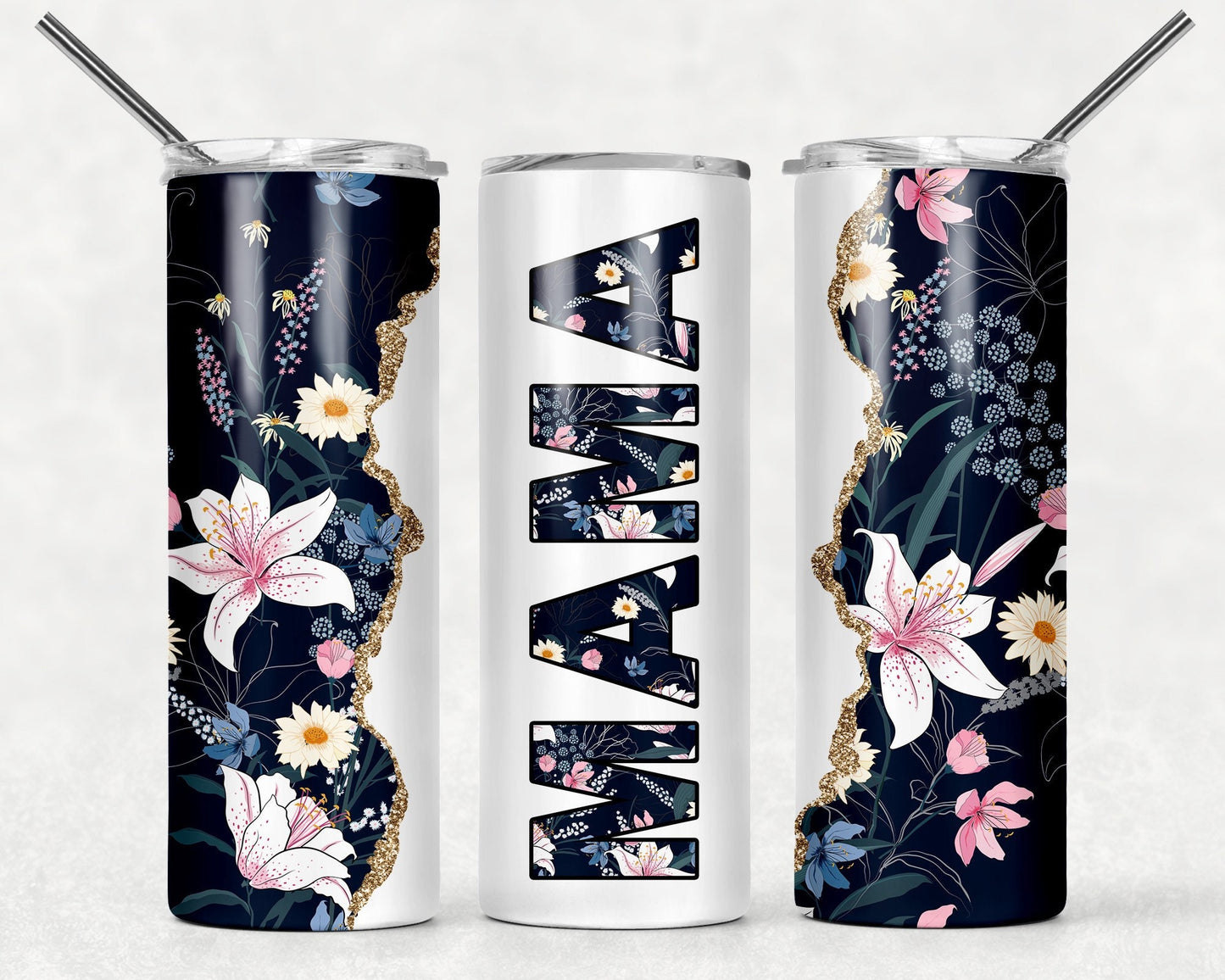 Mama Floral Stainless Steel Tumbler