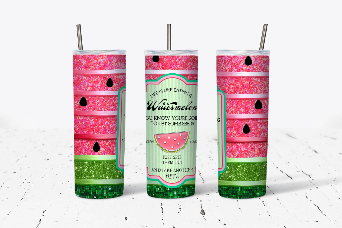Watermelon Stripes Tumbler