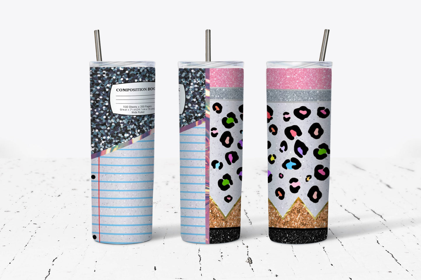 Pencil Composite Notebook Stainless Steel Tumbler
