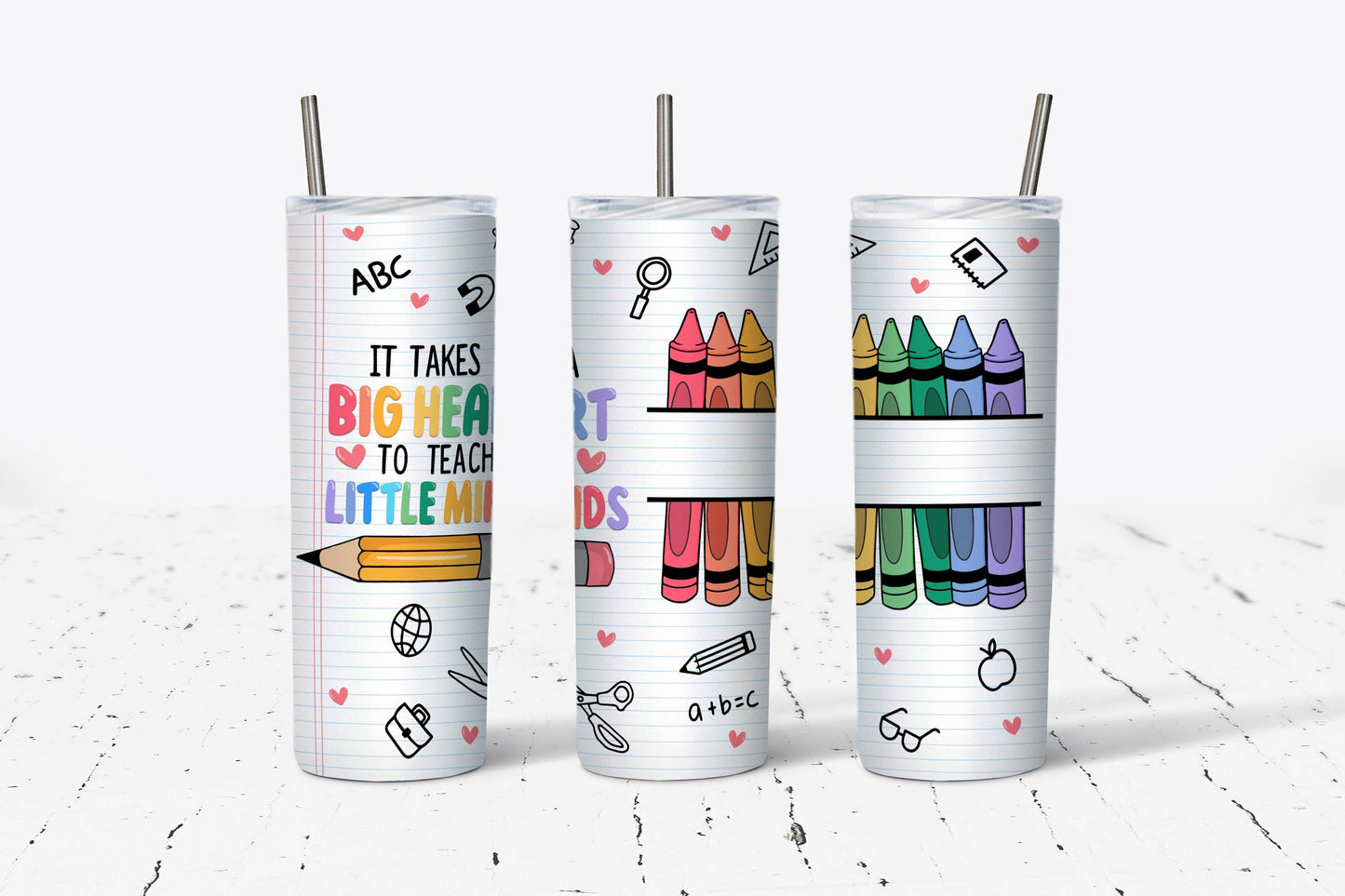 Takes a Big Heart Teacher Personalized 20oz Tumbler