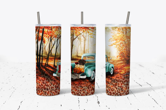 Fall Pumpkin Truck 20oz Stainless Steel Tumbler