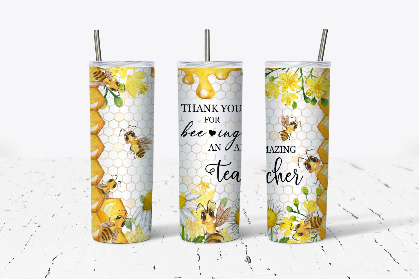 Bee Appreciation Teacher 20oz Stainless Steel Tumbler