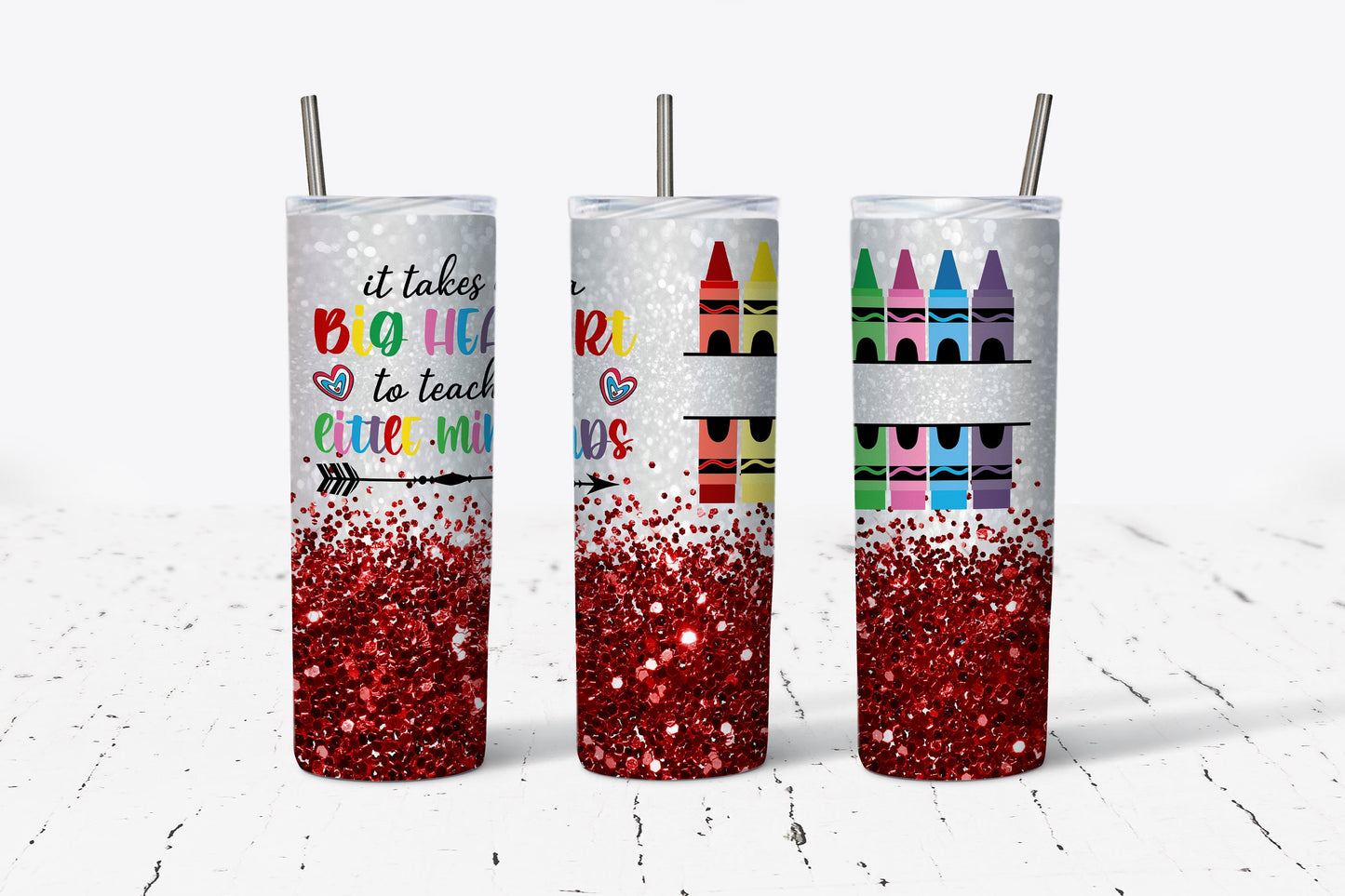 Personalized Teacher Quote with Crayon 20oz Stainless Steel Tumbler