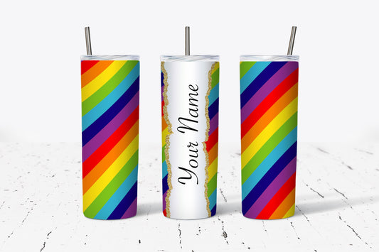 Rainbow Personalized 20oz Stainless Steel Tumbler