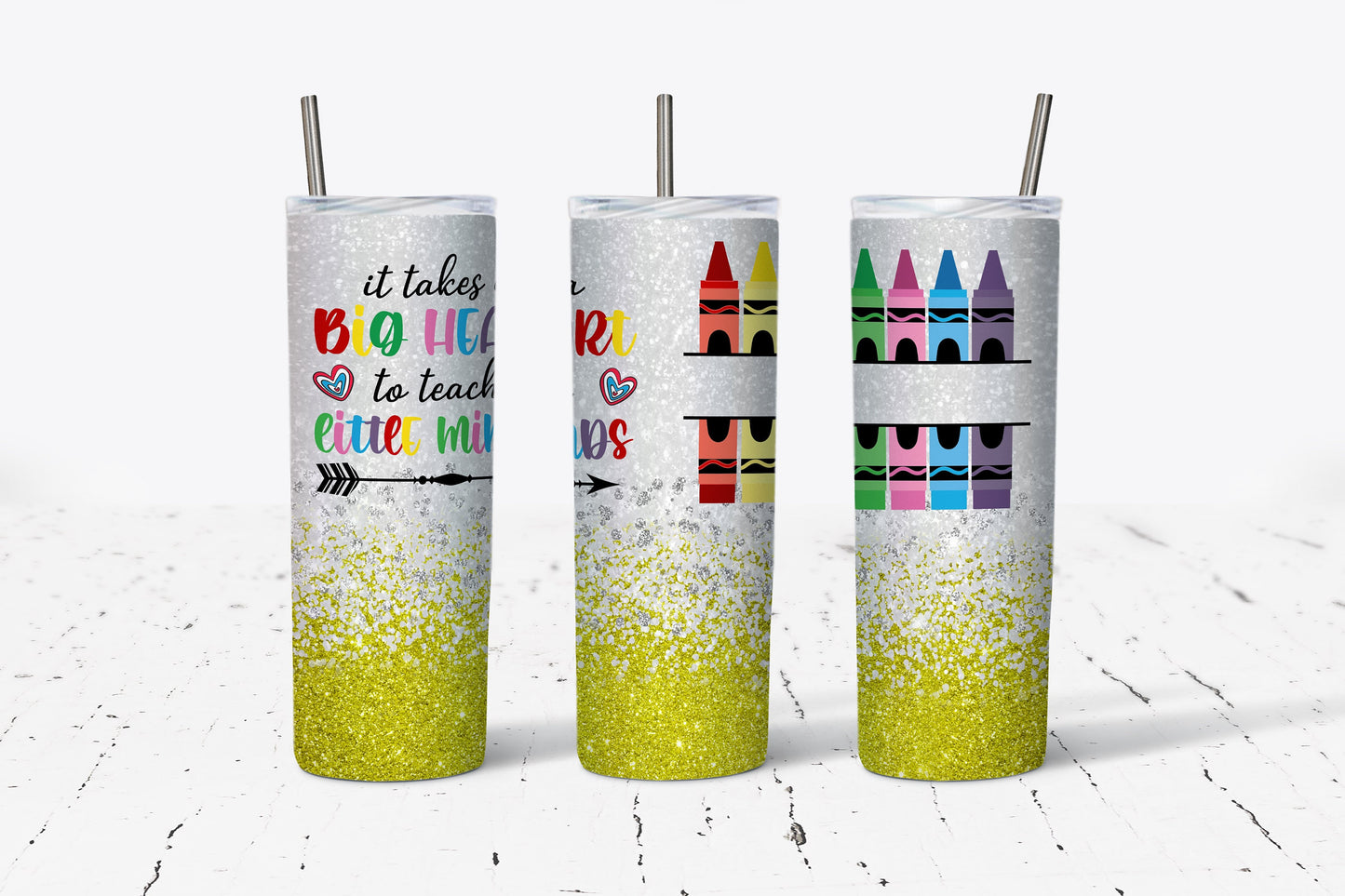 Personalized Teacher Quote with Crayon 20oz Stainless Steel Tumbler