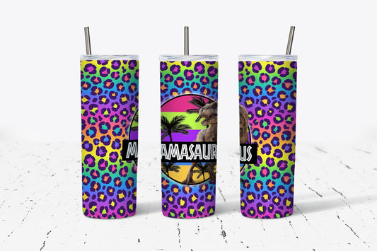 Mamasaurus Leopard Print 20oz Stainless Steel Tumbler