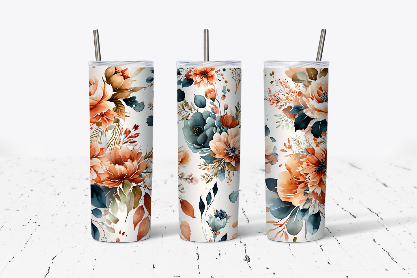 Boho Floral 20 oz Stainless Steel Tumbler