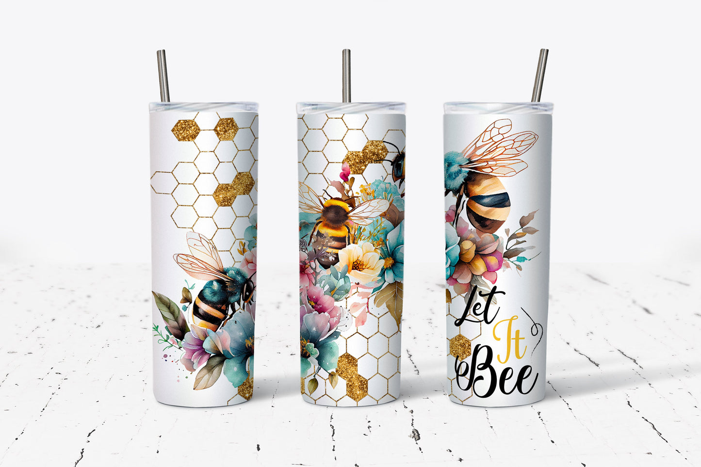 Let it Bee 20 oz Stainless Steel Tumbler